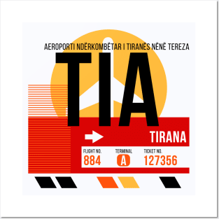 Tirana (TIA) Airport // Sunset Baggage Tag Posters and Art